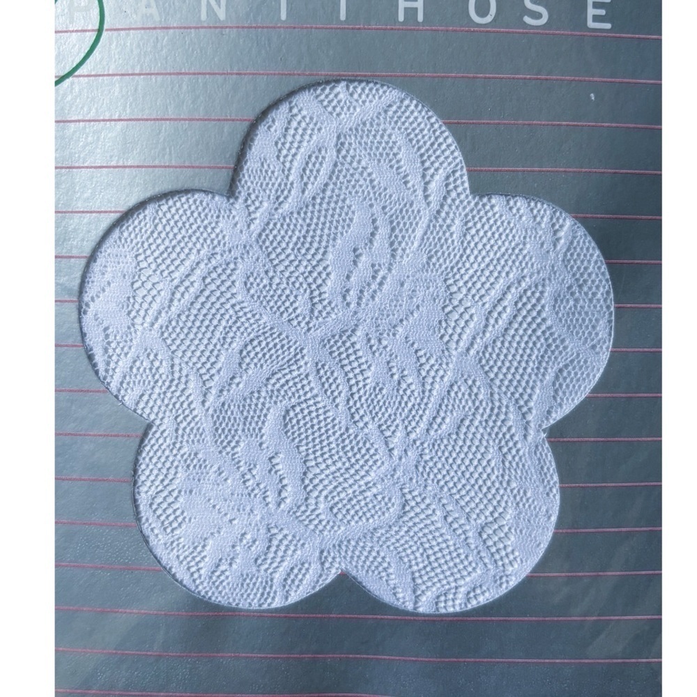 Vintage White Floral Lace Pantyhose Size Short XS Small Fairy Core Coquette
